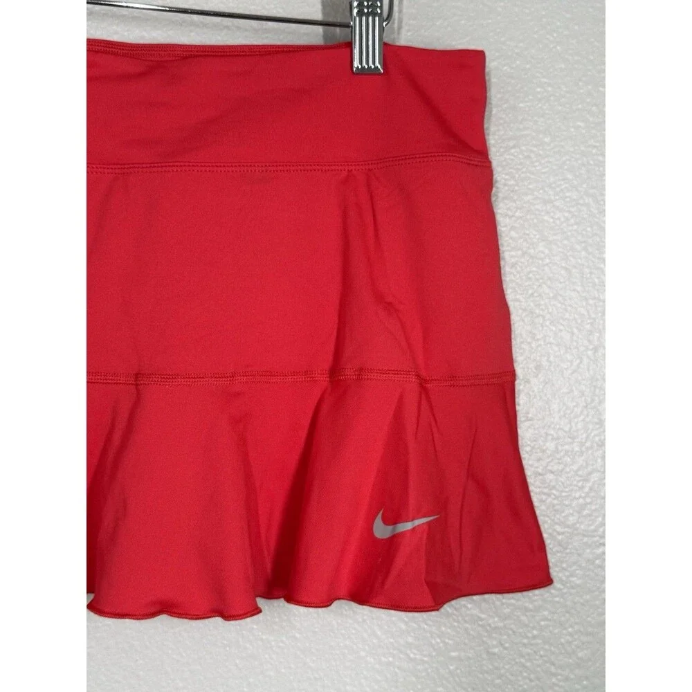 Nike Womens Flirty Knit‎ Skirt Skort Coral Dri-Fit Tennis Golf Size L Pickleball